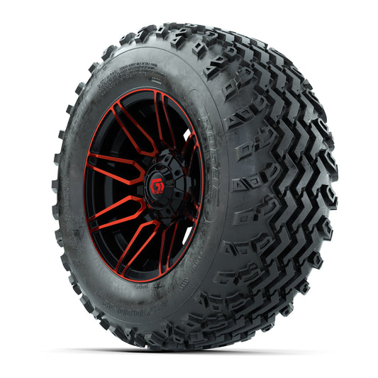 GTW® Stealth Red/Machined 12 in Wheels with 23X10.00-12 Rogue All-Terrain Tires – Full Set