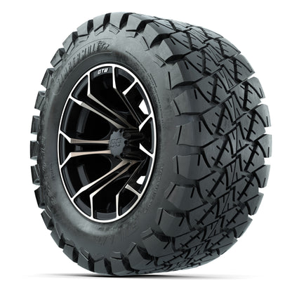 GTW® Spyder Matte Black/Bronze 12 in Wheels with 22X10-12 Timberwolf All-Terrain Tires – Full Set