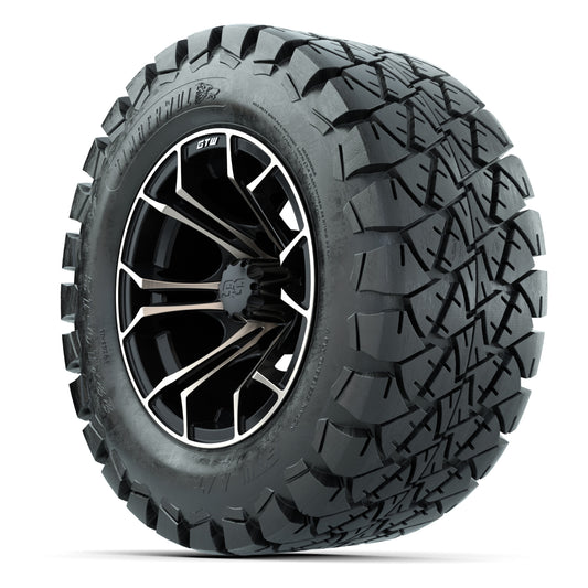 GTW® Spyder Matte Black/Bronze 12 in Wheels with 22X10-12 Timberwolf All-Terrain Tires – Full Set