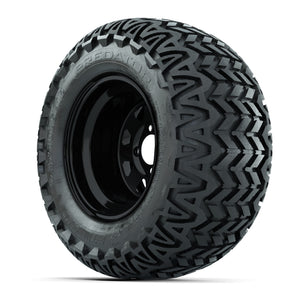 Set of (4) 12 in Black Steel Wheels with 23x10.5-12 GTW Predator All-Terrain Tires