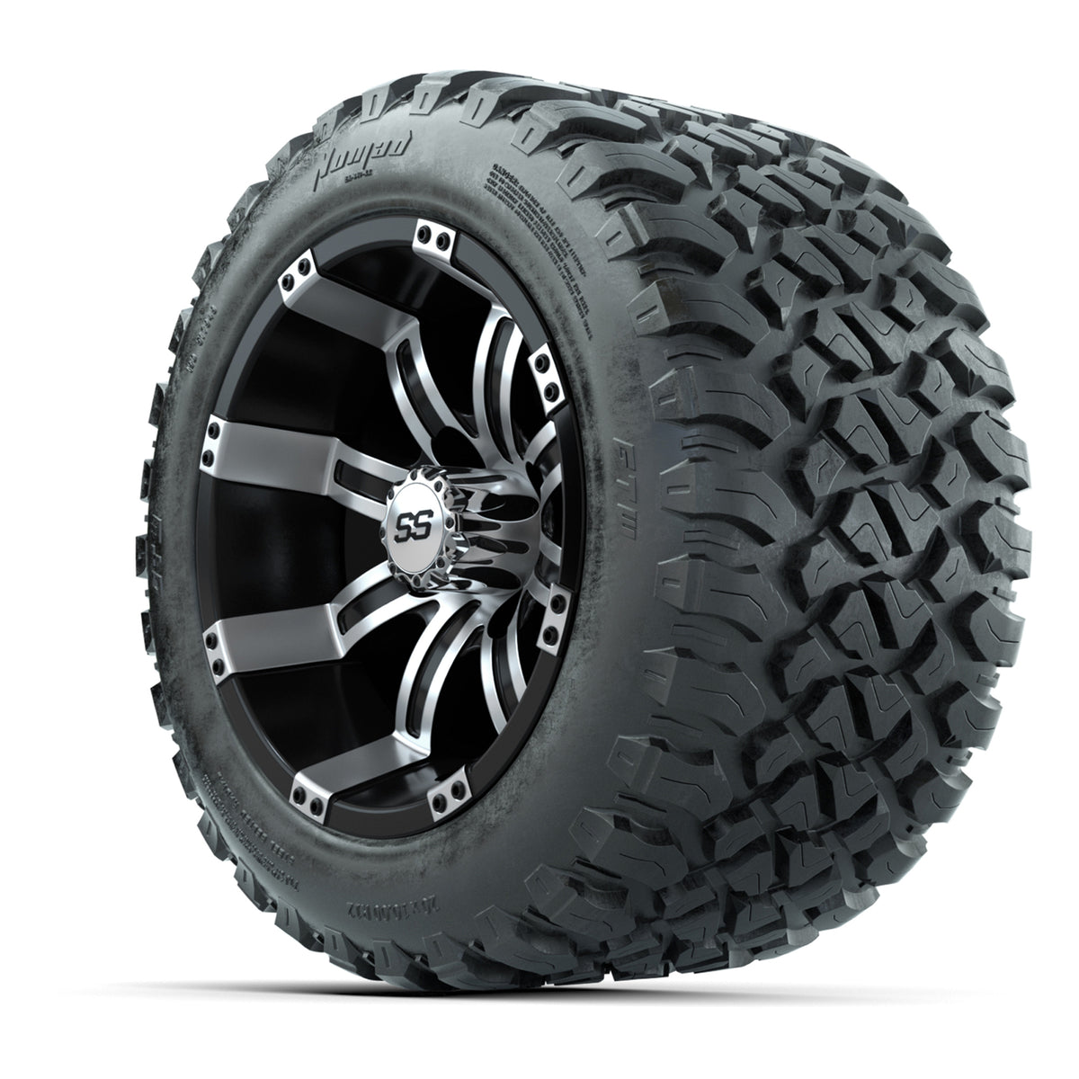 Set of (4) 12 in GTW Tempest Wheels with 20x10-R12 GTW Nomad All-Terrain Tires
