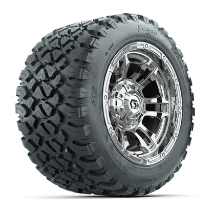 GTW® Shogun Chrome 12 in Wheels with 20X10-12 Nomad Steel Belt Radial All-Terrain Tires – Full Set