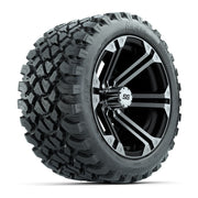 GTW® Specter Black/Machined 14 in Wheels with 23X10-R14 Nomad Steel Belt Radial All-Terrain Tires – Full Set