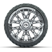 GTW Stellar Chrome 14 in Wheels with 205/35-R14 Maverick Low - front view