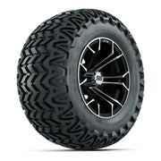 Set of 4 GTW Spyder Black and Machined Wheels with Predator A-T Tires - 12 Inch