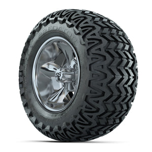 GTW® Godfather Chrome 12 in Wheels with 23X10.5-12 Predator All-Terrain Tires – Full Set