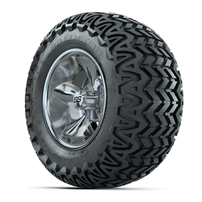 GTW® Godfather Chrome 12 in Wheels with 23X10.5-12 Predator All-Terrain Tires – Full Set