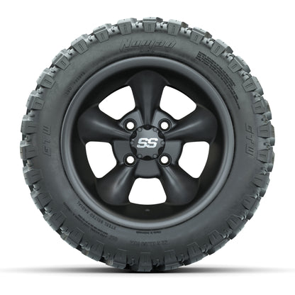 GTW® Godfather Matte Gray 12 in Wheels with 22X11-R12 Nomad Steel Belt Radial All-Terrain Tires – Full Set