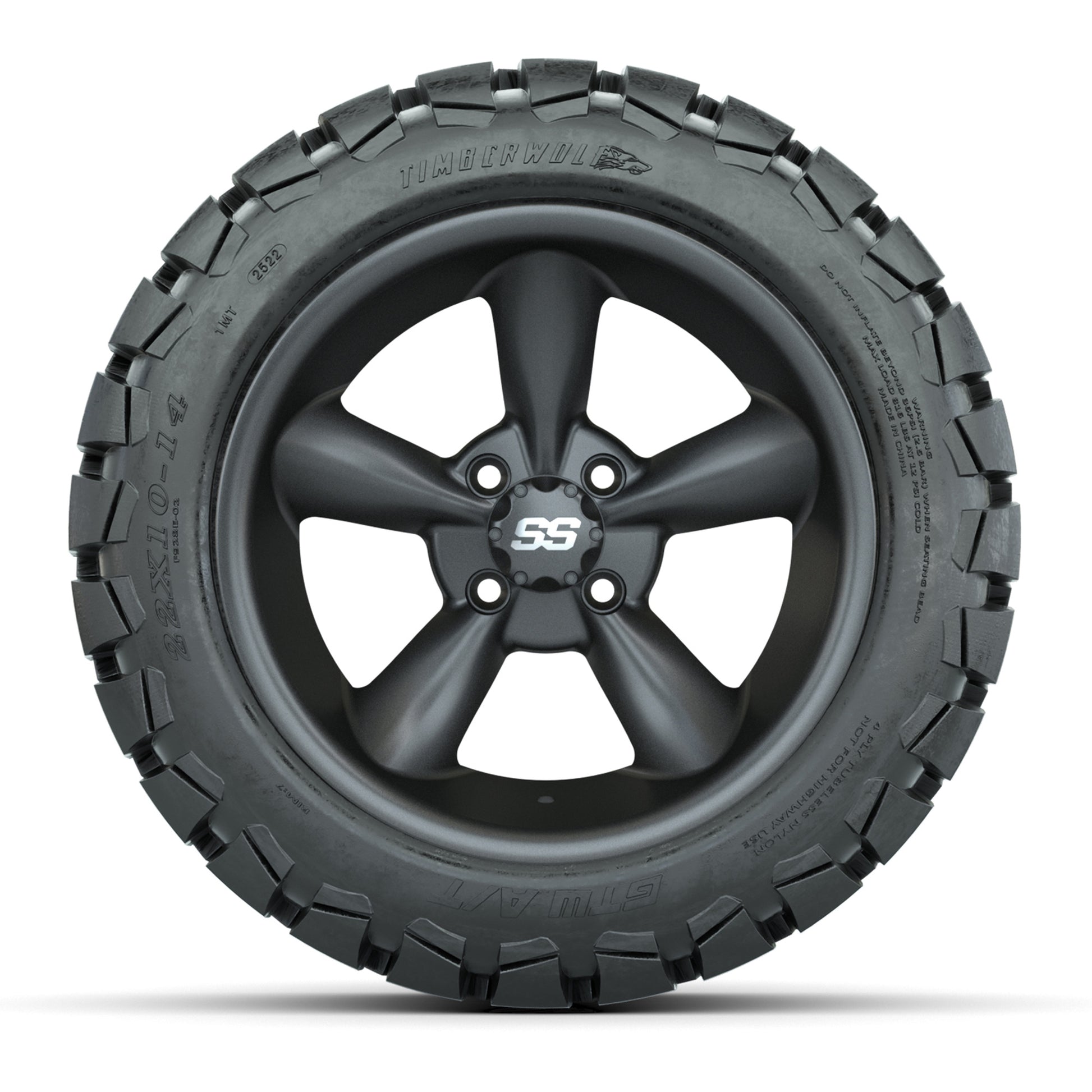 Set of (4) 14 in GTW Godfather Wheels with 22x10-14 GTW Timb - front view
