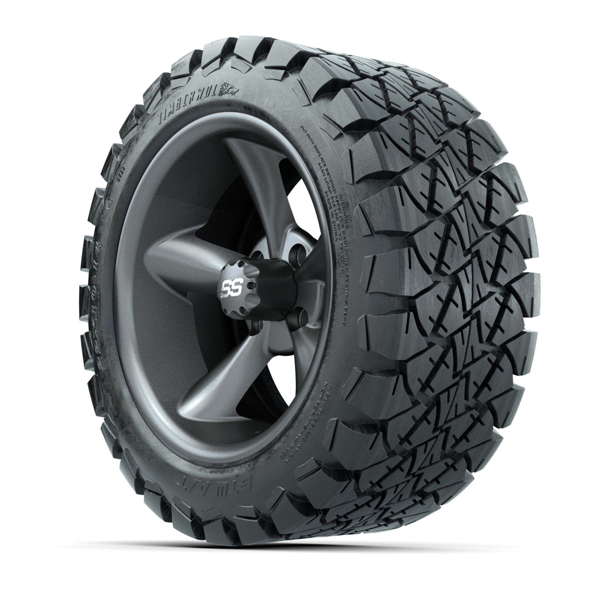 Set of (4) 14 in GTW Godfather Wheels with 22x10-14 GTW Timb - 3/4 view