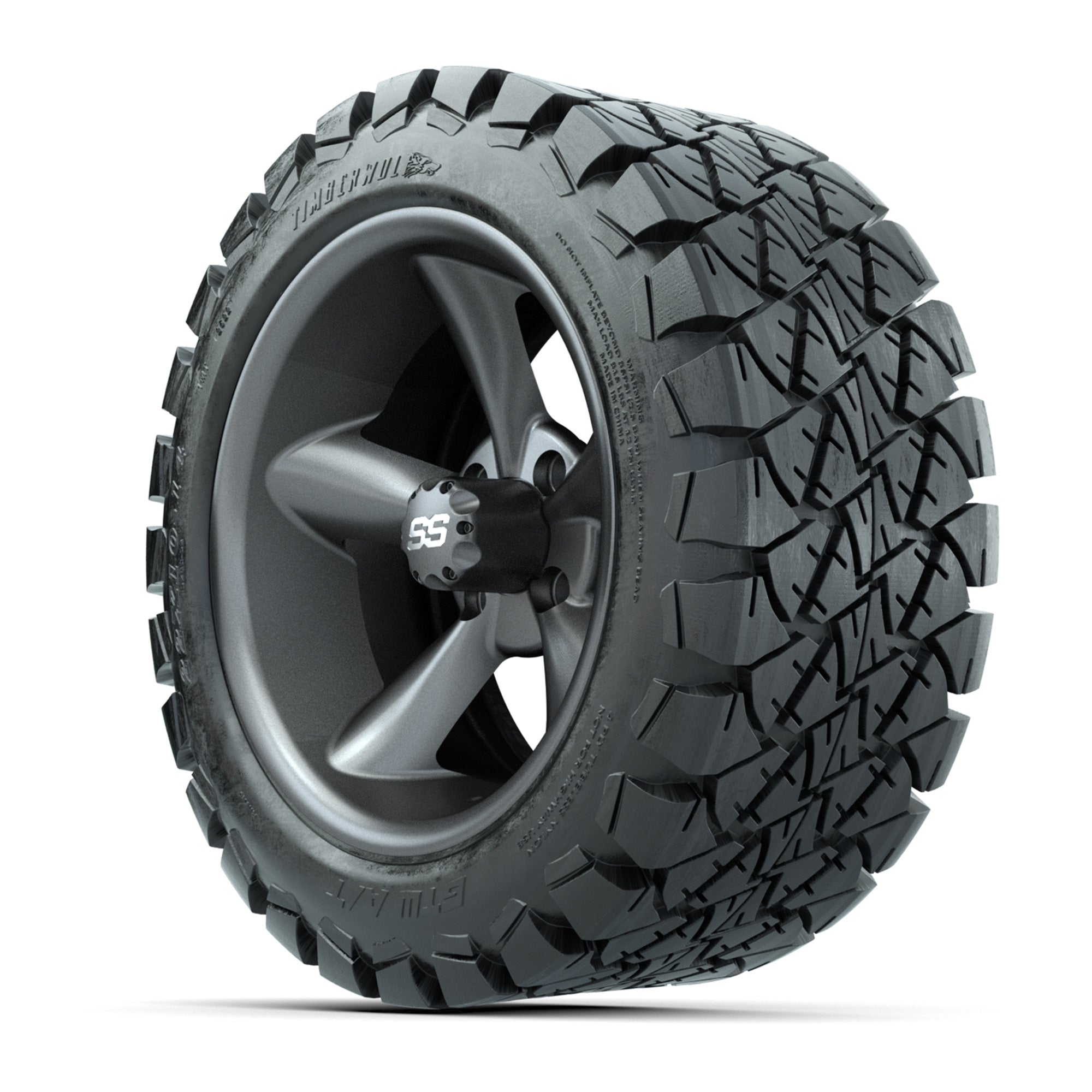 Set of (4) 14 in GTW Godfather Wheels with 22x10-14 GTW Timb - 3/4 view