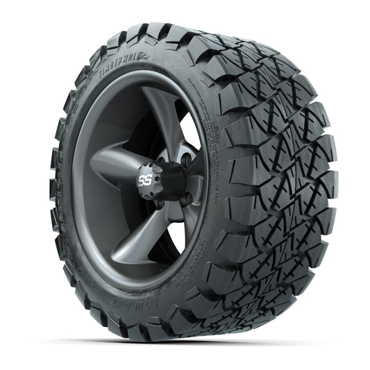 Set of (4) 14 in GTW Godfather Wheels with 22x10-14 GTW Timb - 3/4 view
