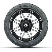 GTW Stealth Gloss Black/Machined 14 in Wheels with 23x10.00- - front view