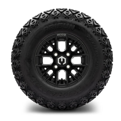 MODZ® 10" Matrix Glossy Black Wheels & Off-Road Tires Combo (Arisun X Trail All Terrain 22x11-10)