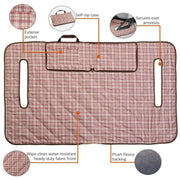 Classic Accessories Tan and Red Plaid Portable Seat Blanket