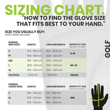HIRZL Grippp Fit - Golf Gloves - White / Black
