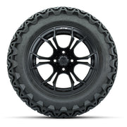 GTW Spyder Matte Black 14 in Wheels with 23x10-14 GTW Predat - front view
