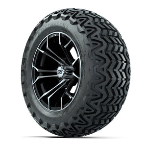 GTW Spyder Machined/Black 14 in Wheels with 23x10-14 GTW Pre - 3/4 view