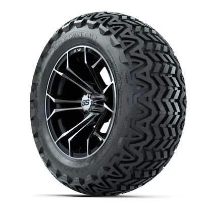 GTW Spyder Machined/Black 14 in Wheels with 23x10-14 GTW Pre - 3/4 view