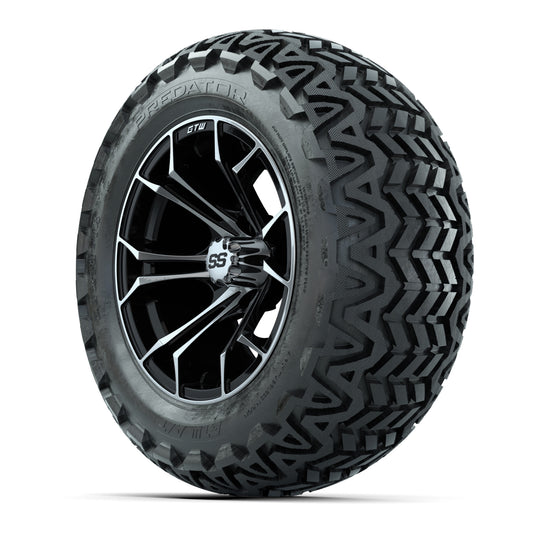 GTW Spyder Machined/Black 14 in Wheels with 23x10-14 GTW Pre - 3/4 view