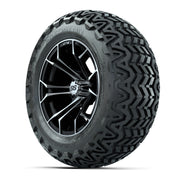 GTW Spyder Machined/Black 14 in Wheels with 23x10-14 GTW Pre - 3/4 view