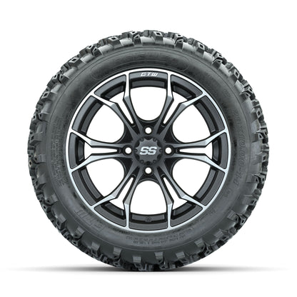 GTW Spyder Machined/Grey 14 in Wheels with 23x10.00-14 Rogue - front view