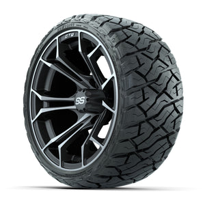 GTW® Spyder Matte Black/Bronze 14 in Wheels with 205/35-R14  - 3/4 view