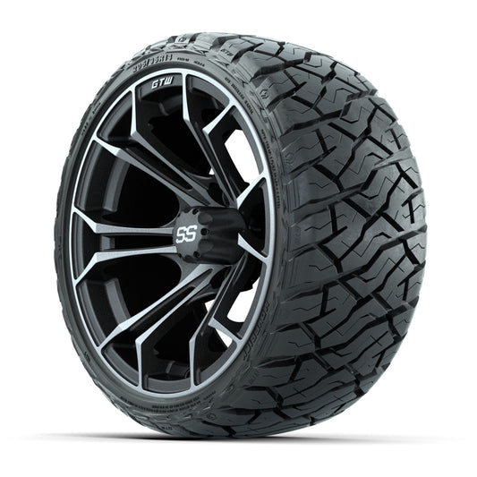 GTW® Spyder Matte Black/Bronze 14 in Wheels with 205/35-R14  - 3/4 view