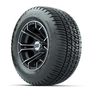 GTW Spyder Machined/Matte Grey 10 in Wheels with 205/50-10 Fusion Street Tires – Full Set