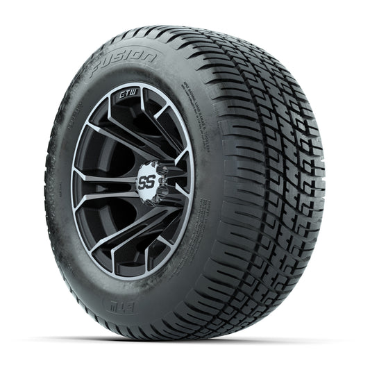 GTW Spyder Machined/Matte Grey 10 in Wheels with 205/50-10 Fusion Street Tires – Full Set