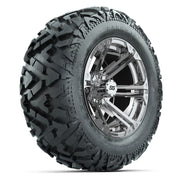 GTW Specter Chrome 14 in Wheels with 25x10-14 Barrage Mud Tires – Full Set