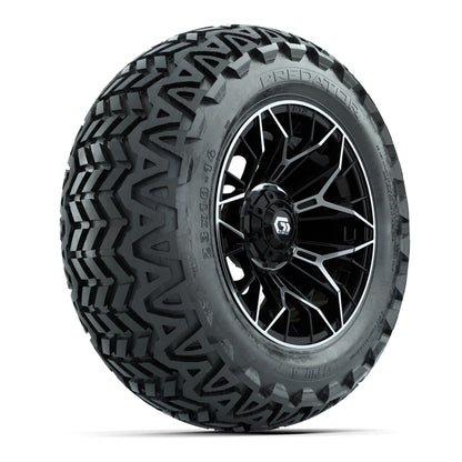 Set of (4) 14 in GTW® Stellar Machined &amp; Black Wheels with 23x10-14 Predator All-Terrain Tires