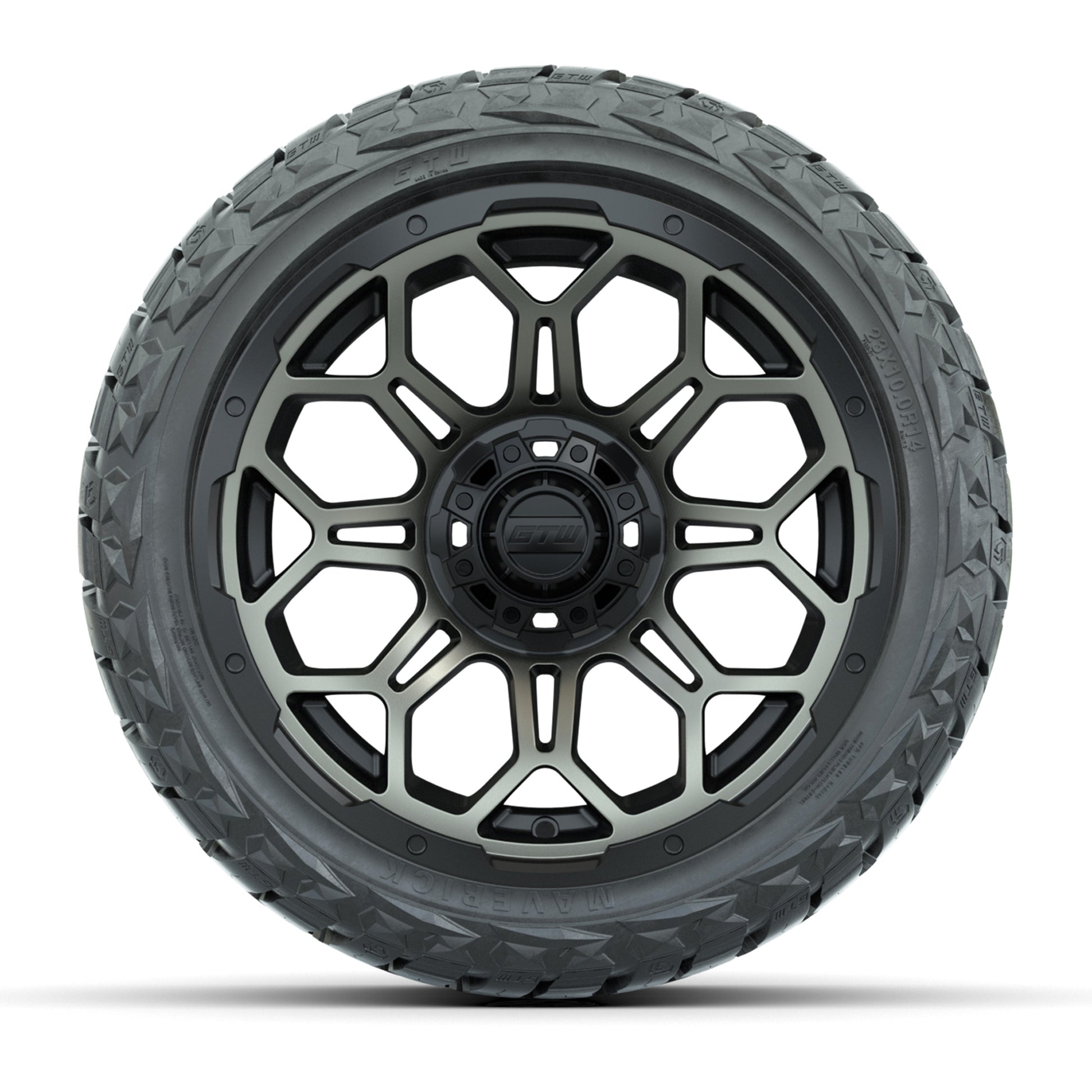 GTW Bravo Matte Bronze 14 in Wheels with 23x10.00-R14 Maveri - front view