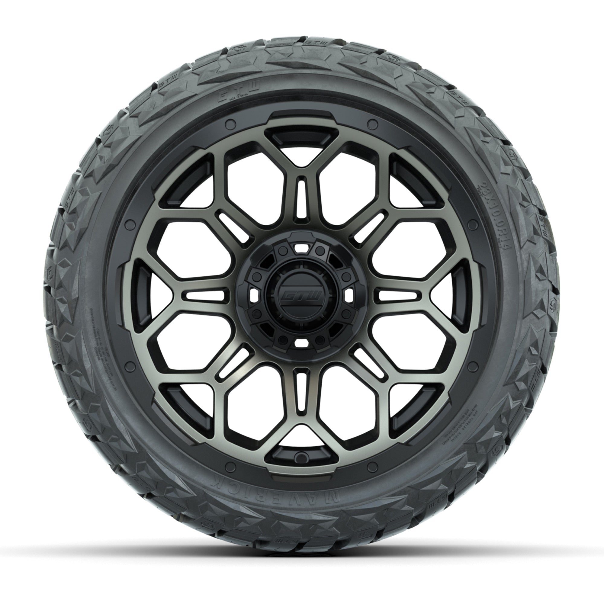 GTW Bravo Matte Bronze 14 in Wheels with 23x10.00-R14 Maveri - 3/4 view
