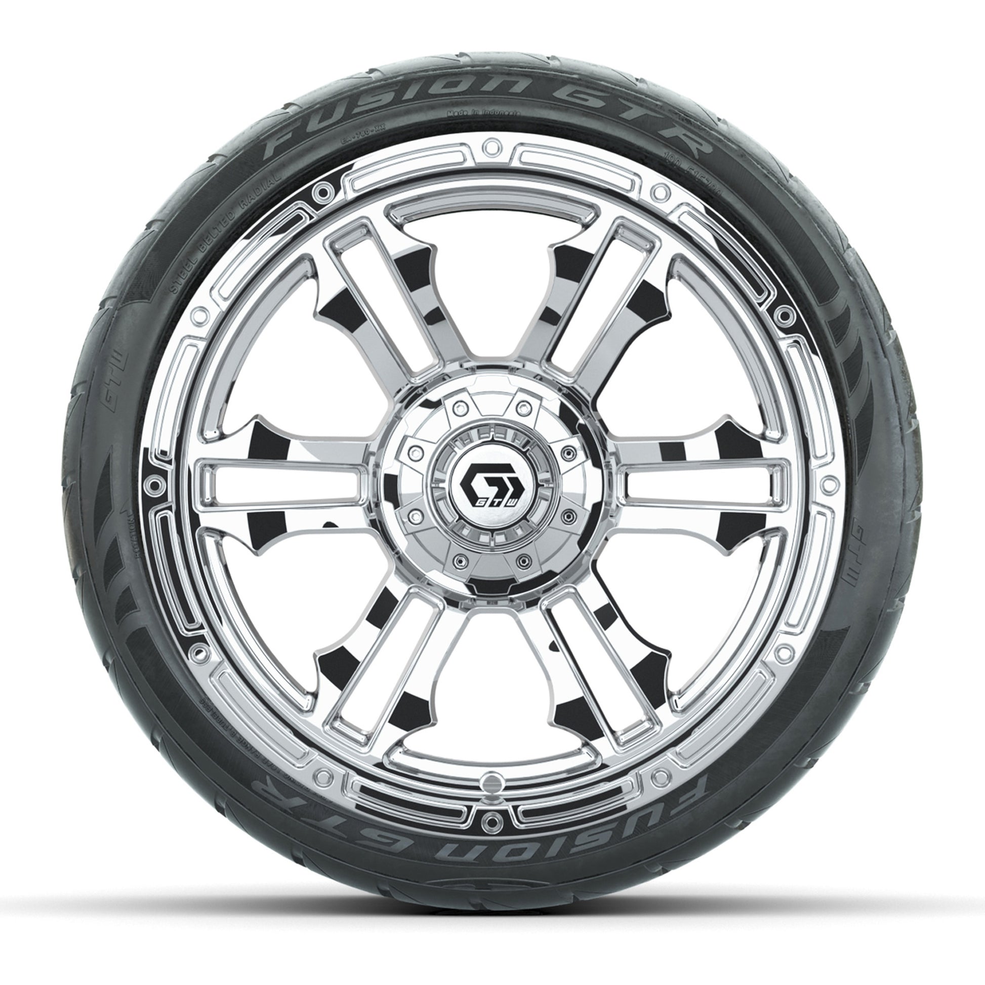 GTW® Shogun Chrome 15 in Wheels with 215/40-R15 Fusion GTR S - front view