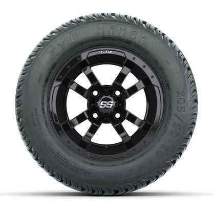 Set of (4) 10 in GTW Storm Trooper Wheels with 205/50-10 Mamba Street Tires