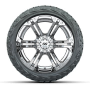 GTW Specter Chrome 14 in Wheels with 23x10.00-R14 Maverick A - front view