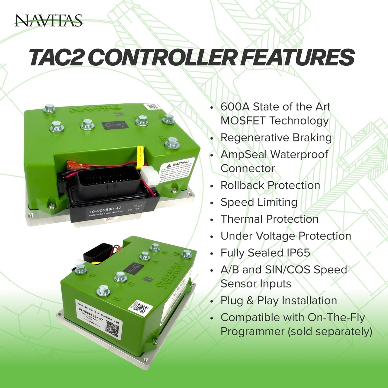 ICON / Advanced EV Navitas 440-Amp 48-Volt AC Upgrade TAC2 Controller Kit w/Bluetooth