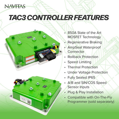 Navitas Yamaha G29/Drive 48V & 72V Models with JW Moric Controller TAC3 850A 19T AC Conversion Kit