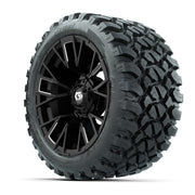 GTW® Vandal Matte Black/Machined 14 in Wheels with 23X10-R14 - 3/4 view