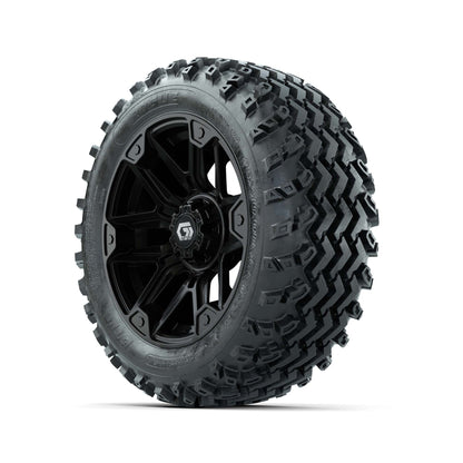 GTW® Graffiti Gloss Black 14 in Wheels with 23X10.00-14 Rogu - 3/4 view
