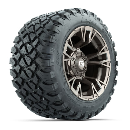 GTW® Vandal Bronze/Machined 12 in Wheels with 22X11-R12 Nomad Steel Belt Radial All-Terrain Tires – Full Set