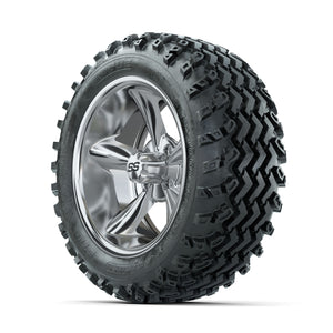 GTW Godfather Chrome 14 in Wheels with 23x10.00-14 Rogue All - 3/4 view