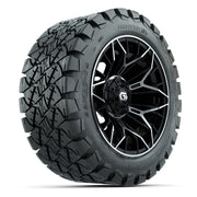 GTW Stellar Black/Machined 14 in Wheels with 22X10-14 Timberwolf All-Terrain Tires – Full Set