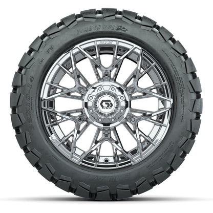 GTW Stellar Chrome 14 in Wheels with 22X10-14 Timberwolf All - front view