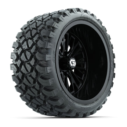 GTW Viper Gloss Black 15 in Wheels with 23X10-R15 Nomad Steel Belted Radial All-Terrain Tires – Full Set