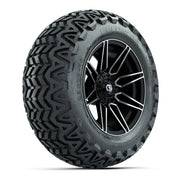 GTW® Stealth Gloss Black/Machined 14 in Wheels with 23x10-14 Predator All-Terrain Tires – Full Set