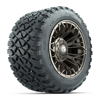 GTW® Stellar Matte Bronze 12 in Wheels with 20X10-12 Nomad Steel Belt Radial All-Terrain Tires – Full Set