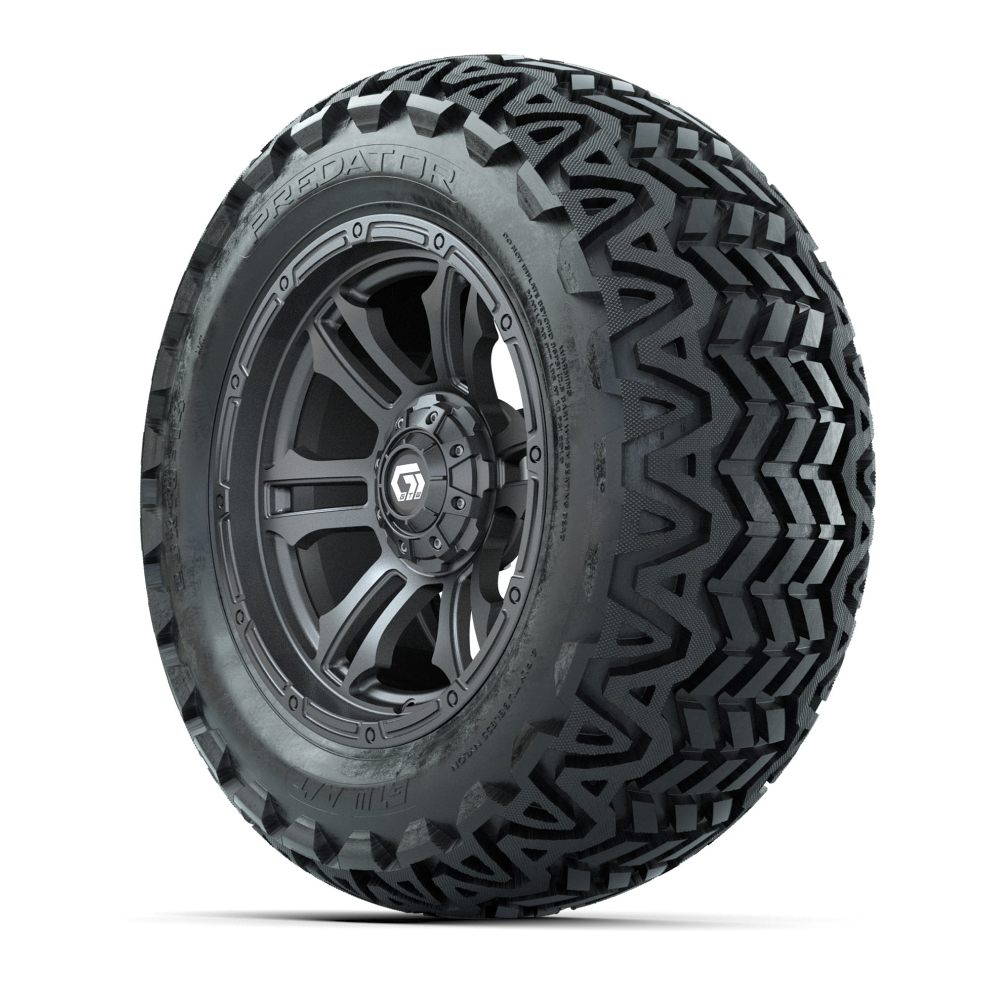 GTW® Shogun Gunmetal 14 in Wheels with 23x10-14 Predator All - 3/4 view