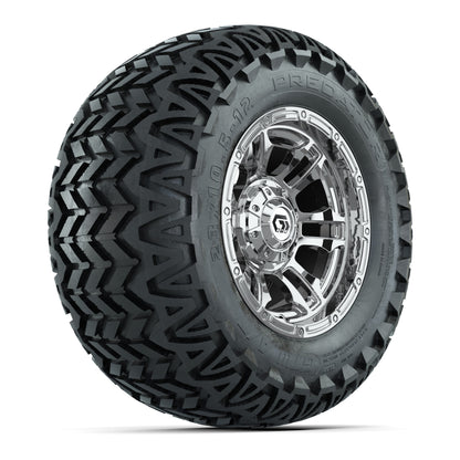 GTW® Shogun Chrome 12 in Wheels with 23X10.5-12 Predator All-Terrain Tires – Full Set